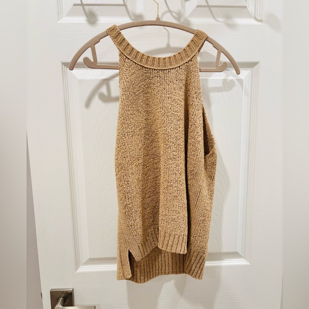 J. Crew Cream Knitted Halter Tank Top size large - Picture 4 of 9
